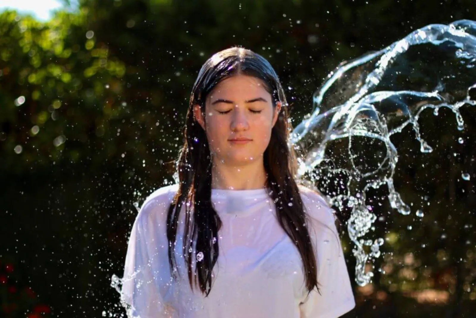 Make up splashed with water.
