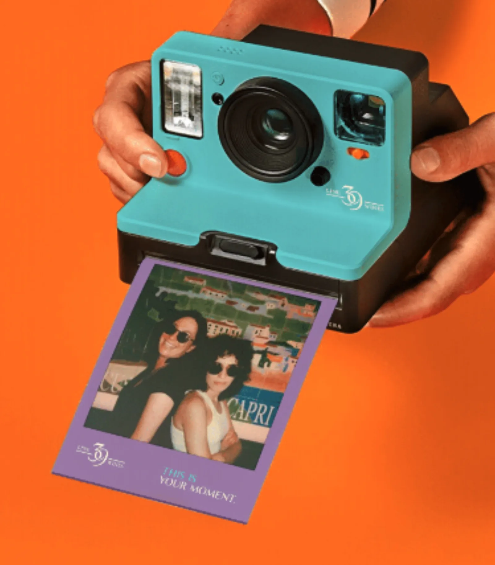 Printing a Polaroid photo of event attendees at said brand event.